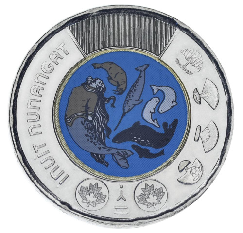 фото Канада 2 доллара 2024 Биметалл UNC Чествование инуитов Нунангат Цветная