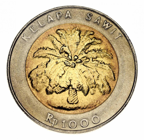фото Индонезия 1000 рупий 1996 Биметалл F-VF (Y#56)