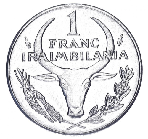 фото Мадагаскар 1 франк 1993 AU-UNC