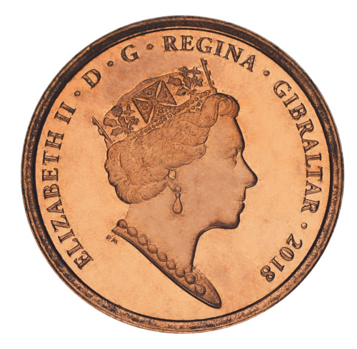 фото Гибралтар 2 пенса 2018 F-VF Памятная