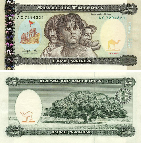 фото Эритрея 5 накфа 1997 UNC (P2)