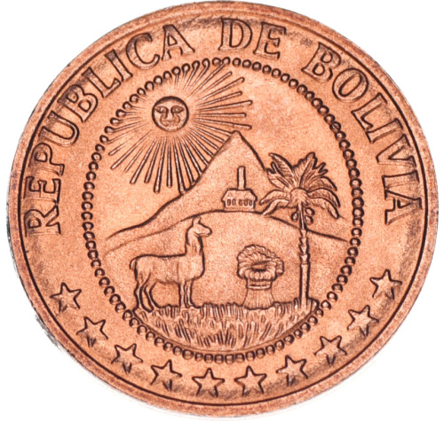 фото Боливия 5 сентаво 1970 AU-UNC