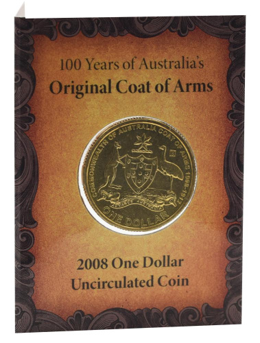 фото Австралия 1 доллар 2008 UNC 100 лет первому гербу
