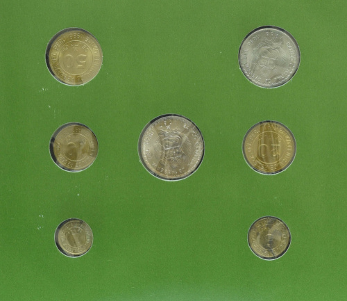 фото Перу Набор монет 1985-1988 UNC 1, 5, 10, 20, 50 сентим 1, 5 интис и 1 марка в сувенирной упаковке