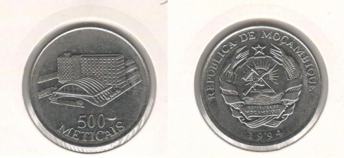 фото Мозамбик 500 метикалов 1994 VF (KM#121)
