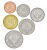 фото Никарагуа набор из 6 монет 1997-2007 UNC 5, 10, 25, 50 сентаво, 1, 5 кордоба