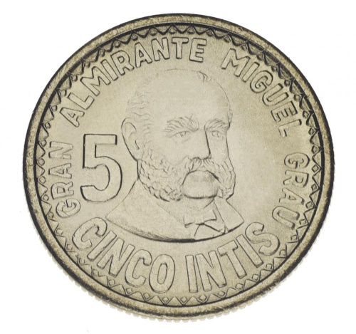 фото Перу 5 инти 1986 VF-AU