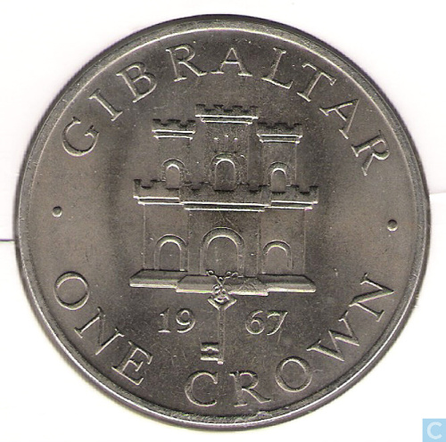 фото Гибралтар 1 крона 1967 UNC (KM#4)