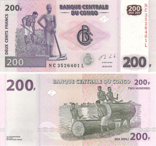 фото Демократическая республика Конго 200 франков 2013 UNC (P99)