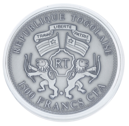 фото Того 1500 франков 2012 Серебро UNC Восточный календарь - Год быка (Ag 999, две унции, 62,2 грамма)