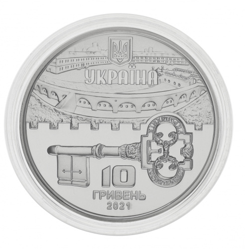 фото Украина 10 гривен 2021 Серебро Proof Киевская крепость (Ag 925, унция, 31.1 грамм в чистоте)