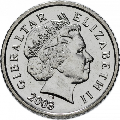 фото Гибралтар 5 пенсов 2003 UNC Животное - Обезьяна (KM#775)