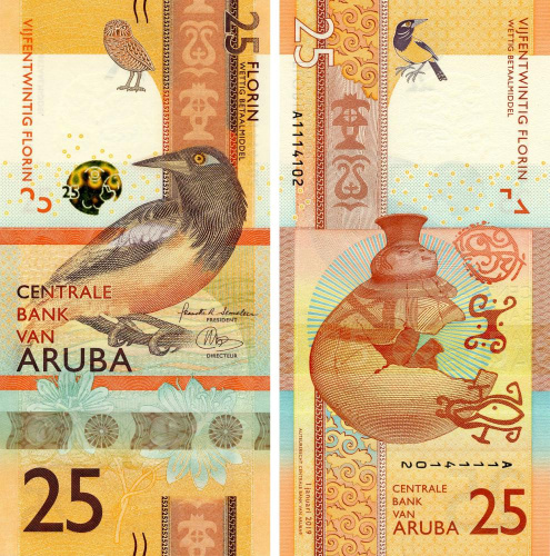 фото Аруба 25 флоринов 2019 UNC Птица (Pnew)