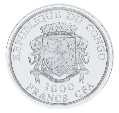 фото Республика Конго 1000 франков 2011 Серебро с позолотой UNC Великое таинство Венчания