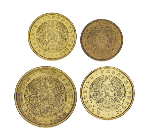 фото Казахстан набор из 4 монет 1993 AU-UNC 2, 10, 20, 50 тиын