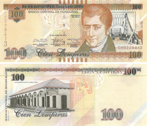 фото Гондурас 100 лемпир 2014 UNC (P102)