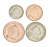 фото Гернси набор из 4 монет 1992-1998 UNC 1 пенни, 2, 5, 10 пенсов