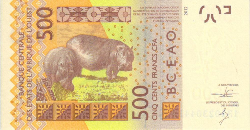 фото Западная Африка 500 франков 2012 S UNC (P919S)