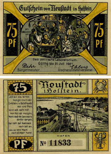 фото Германия Нотгельд 75 пфеннигов 1921 F-VF Нойштадт
