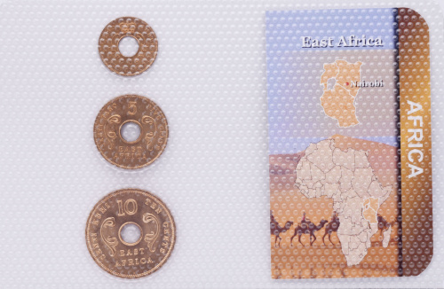 фото Британская Восточная Африка набор из 3 монет 1957-1964 VF-AU 1, 5, 10 центов