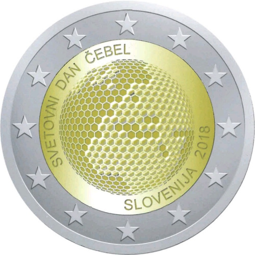 фото Словения 2 евро 2018 «Всемирный день пчелы» UNC