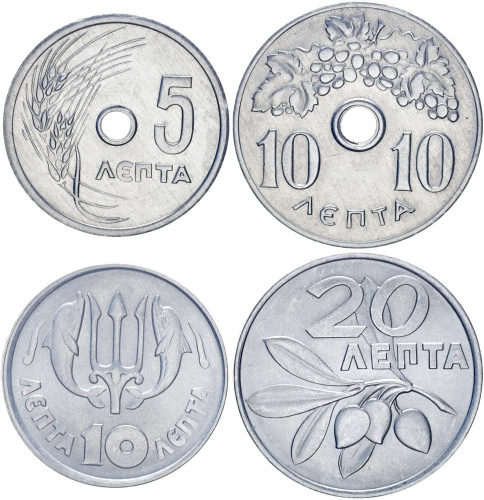 фото Греция набор из 4 монет 1971-1973 XF