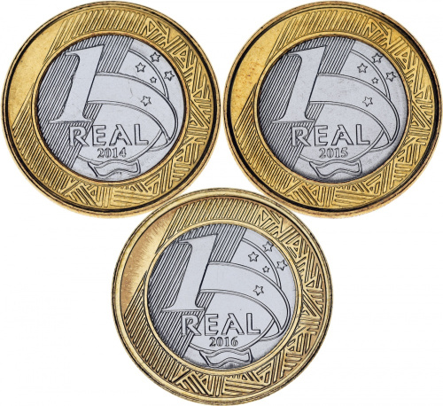 фото Бразилия набор из 16 монет 2015-2016 Биметалл Олимпиада в Рио де Жанейро 2016 UNC