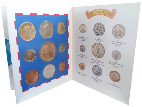 фото Гибралтар набор из 9 монет 1990 UNC