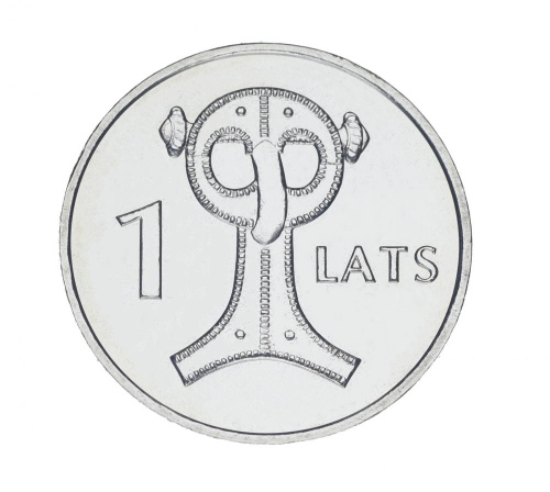 фото Латвия 1 лат 2007 UNC Совиная сакта