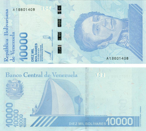 фото Венесуэла 10000 боливар 2019 UNC (Pnew)