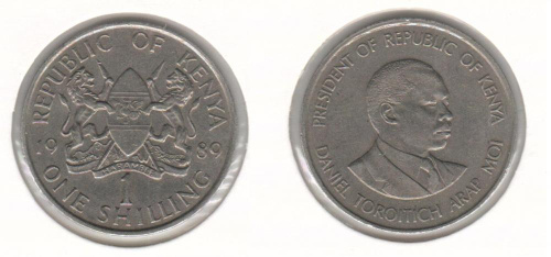 фото Кения 1 шиллинг 1989 VF (KM#20)