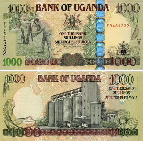 фото Уганда 1000 шиллингов 2009 UNC (P43d)