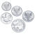 фото Индонезия набор из 5 монет 1970-2003 UNC 1, 2, 25, 50, 100 рупий