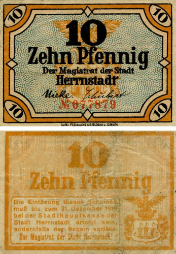 фото Германия Нотгельд  10 пфеннигов 1919 F-VF Берлин