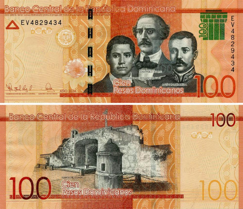 фото Доминикана 100 песо 2024 UNC (P190i)