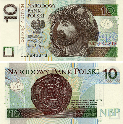 фото Польша 10 злотых 2025 UNC (P183)