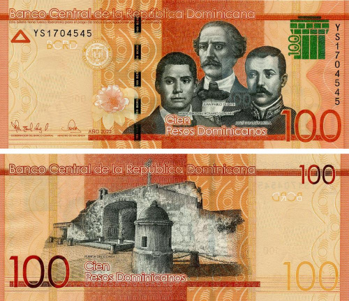 фото Доминикана 100 песо 2022 UNC (P190)
