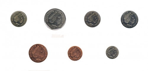 фото Джерси набор из 7 монет 1998-2005 UNC 1, 2, 5, 10, 20, 50 пенсов, 1 фунт