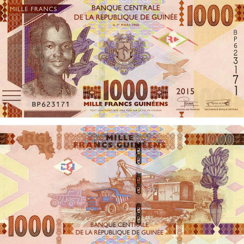 фото Гвинея 1000 франков 2015 UNC (P48)