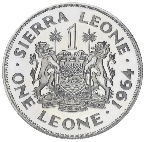 фото Сьерра-Леоне 1 леоне 1964 UNC