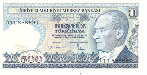 фото Турция 500 лир 1983 UNC (P195)