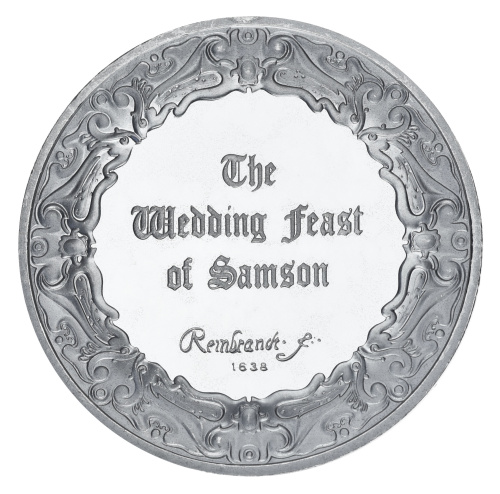 фото США Памятная медаль 1972-1976 Серебро Proof Рембрандт - Свадьба Самсона (Ag 925, 67 грамм)