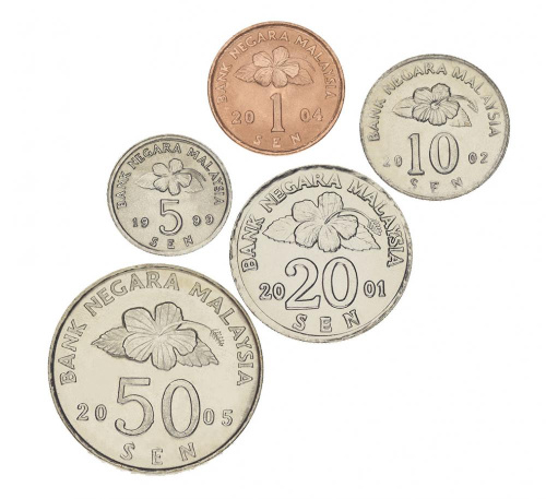 фото Малайзия набор из 5 монет 1995-2005 UNC 1, 5, 10, 20, 50 сен