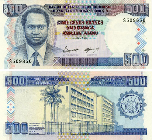 фото Бурунди 500 франков 1995 UNC (P37A)