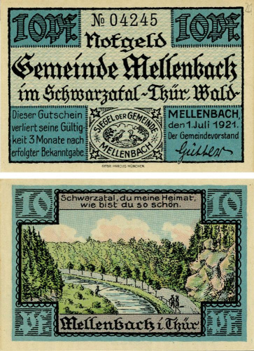 фото Германия Нотгельд 10 пфеннигов 1921 F-VF Мюнхен