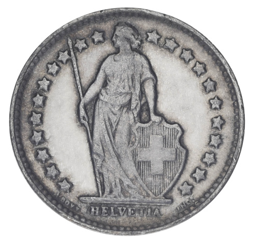 фото Швейцария 1/2 франка 1950 Серебро F-VF (Ag 835, 2,5 грамма)