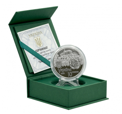 фото Украина 10 гривен 2021 Серебро Proof Олесский замок (Ag 925, унция, 31.1 грамм в чистоте)