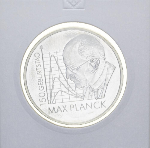 фото Германия 10 евро 2008 «Макс Планк» Серебро UNC