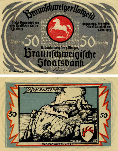 фото Германия Нотгельд 50 пфеннигов 1923 F-VF Бланкенбург