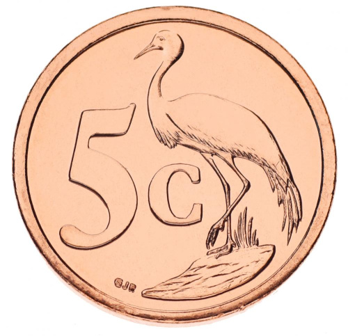 фото ЮАР 5 центов 2008 UNC Птица